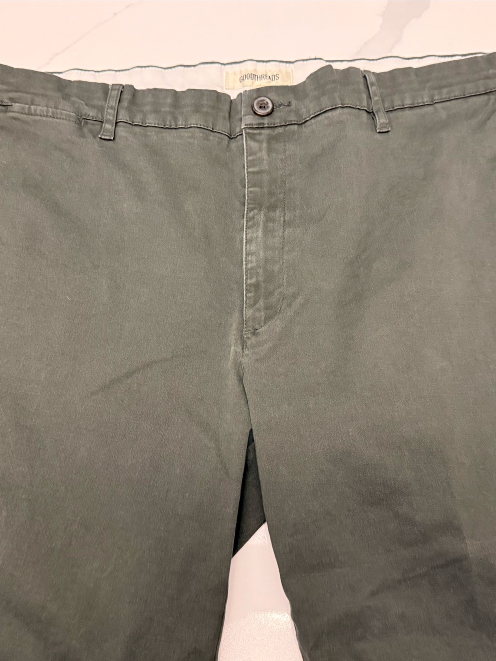 Goodthreads Olive Green Flat-Front Men's Pants